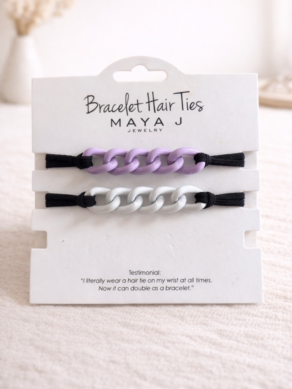 Maya bracelets or Hair Ties — Lavender & Silver Chain Set cute NEW